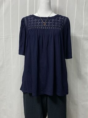 GAP Navy Blue Embroidered Top